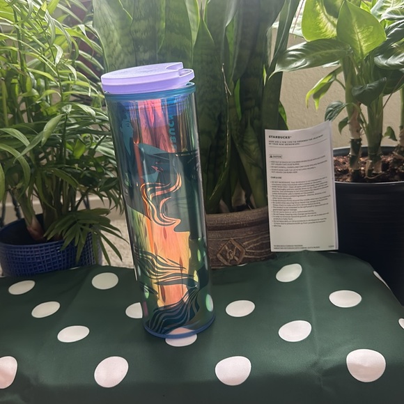 Starbucks 2023 Double Tail Mermaid Insulated Iridescent Tumbler 16oz Blue Purple - Picture 2 of 5